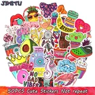 50 шт., милые наклейки VSCO для девочек, розовые, аниме, водонепроницаемые наклейки на ноутбук, багаж, бутылка для воды, гитара, телефон, планшет, автомобильный холодильник