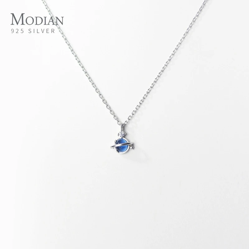 Цепочка Modian из стерлингового серебра 925 пробы с градиентом для женщин ожерелье