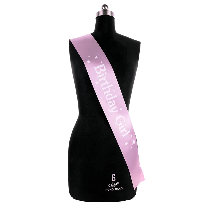 Ленты на день рождения для девочек плечевой пояс блестящий атласный именинницы