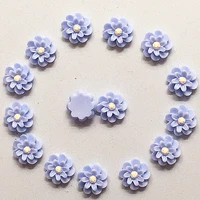 100pcs 10mm lake blue rose resin flowers decoration crafts flatback cabochon for scrapbooking kawaii cute diy accessories