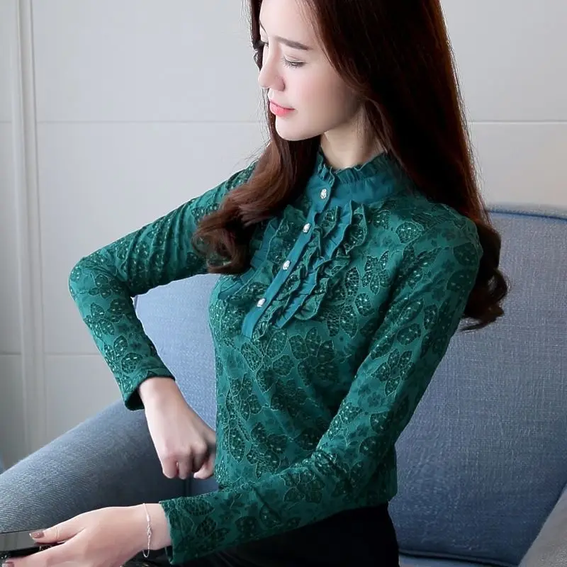 Женский бархатный джемпер с длинными рукавами и пуговицами на пуговицах модель