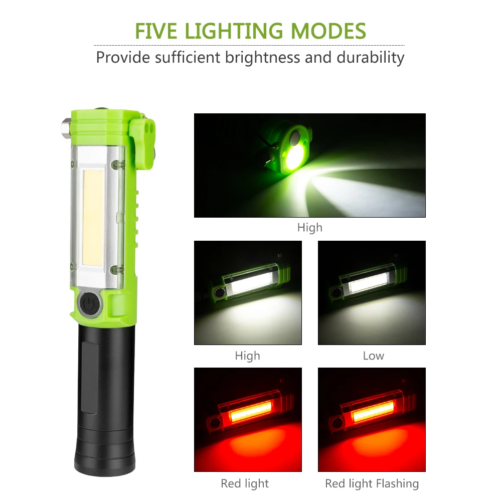 Новый светодиодный ручной тактический фонарь XPE 3 * AA COB магнитный фонарик 5