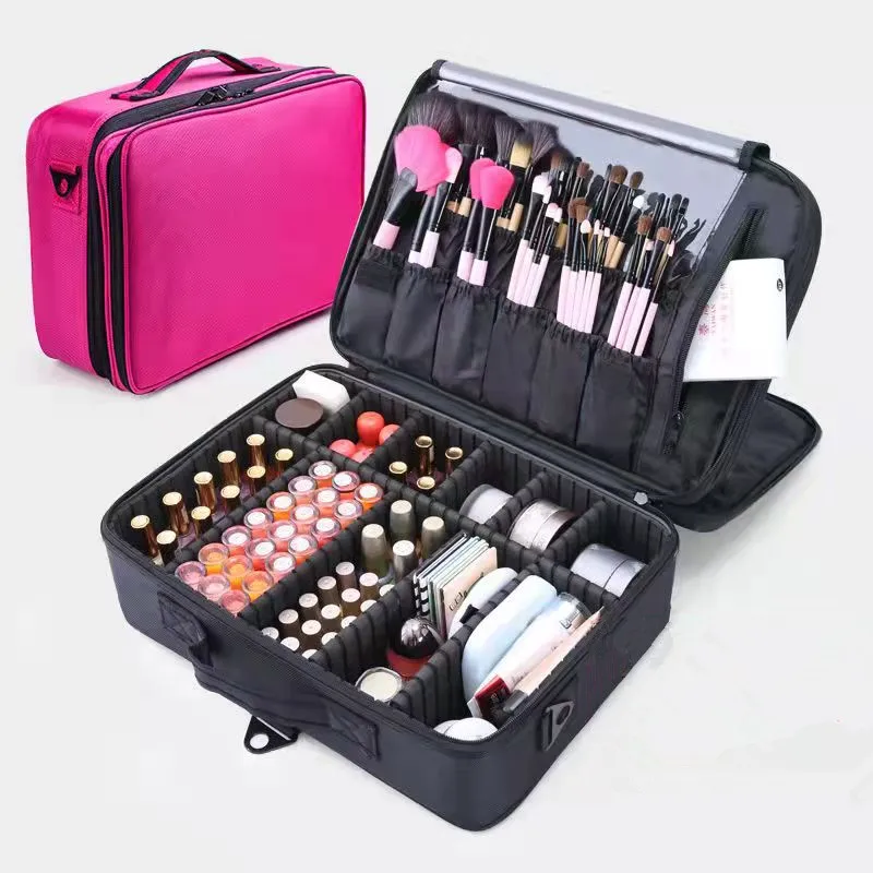 

Large Women's Cosmetic Bag Make Up Bag Organizer Ladies Nail Tool Suitcase Storage Beautician Makeup Tool Case Travel Wash Box