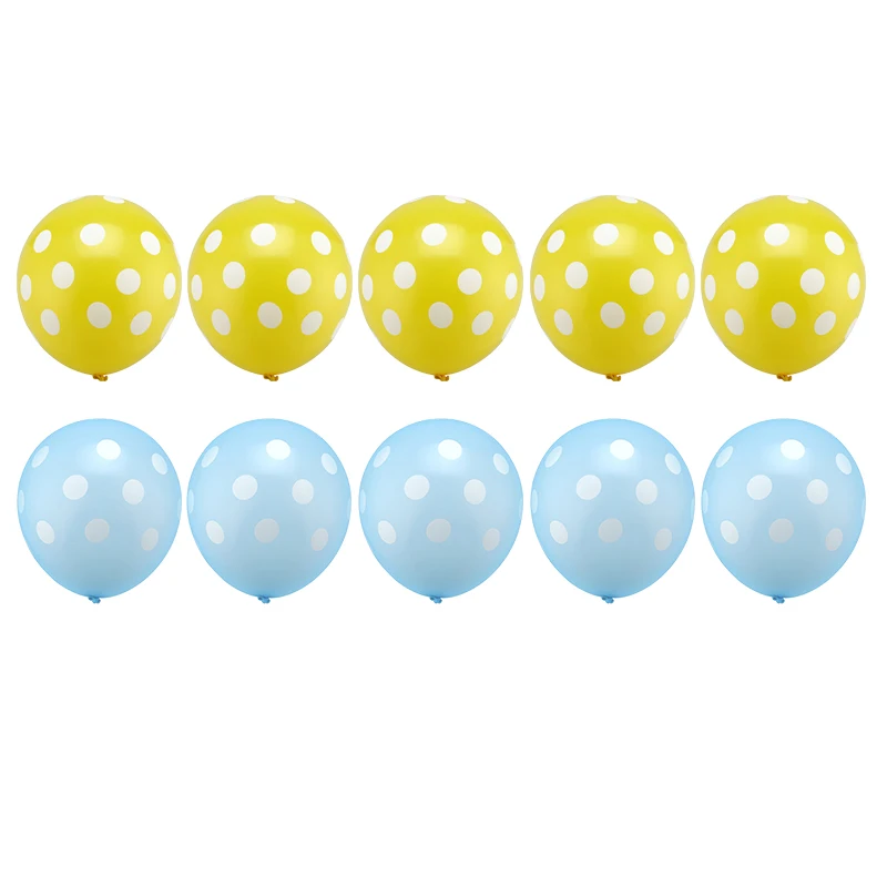 yellow blue 10 шт./лот латексные шары в красный и черный горошек Божья коровка свадебные декоративные принадлежности Globos Baby Shower Микки Маус тематические вечерние шары - Цвет: yellow blue