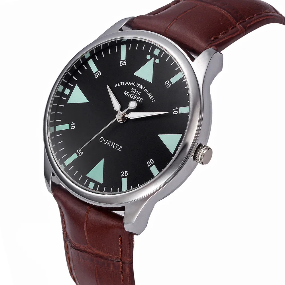 Мужские часы лучший бренд класса люкс Ретро дизайн кожаный ремешок Аналоговый