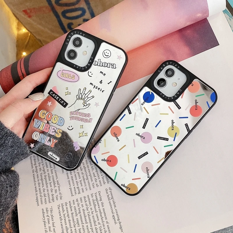 

Ins Fashion Retro Street Brand Label Phone Case For iPhone 11 12 13 Pro Mini XS Max X XR 7 8 Plus SE 2 Mirror Soft TPU Cover