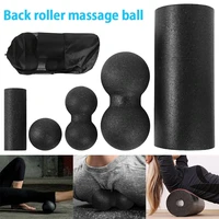 pilates foam roller black yoga massage foam roller fitness ball set massage muscle release exercises equipment for womenmen