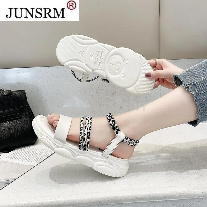 

Summer Thick bottom Increase Leisure Active Shoes Women Genuine Leather Wedge Sandals Fashion Platform Diamonds Luxury Sandal