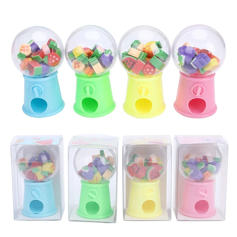 

For Students Gifts Cartoon Creative Fruit Style Eraser Twist Machine Rubber Pencil Eraser Funny Office School Supplies