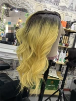 ombre 4yellow 13x6 lace frontal human hair wigs remy brazilian thick long density full lace human hair wigs pre plucked