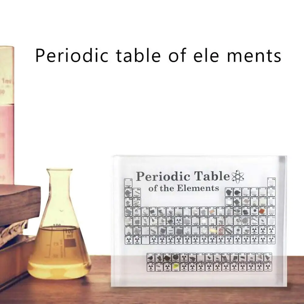 

Home Decor Acrylic Periodic Table Display with Real Elements Kids Teaching School Gifts Chemical Element Display Home Decoration