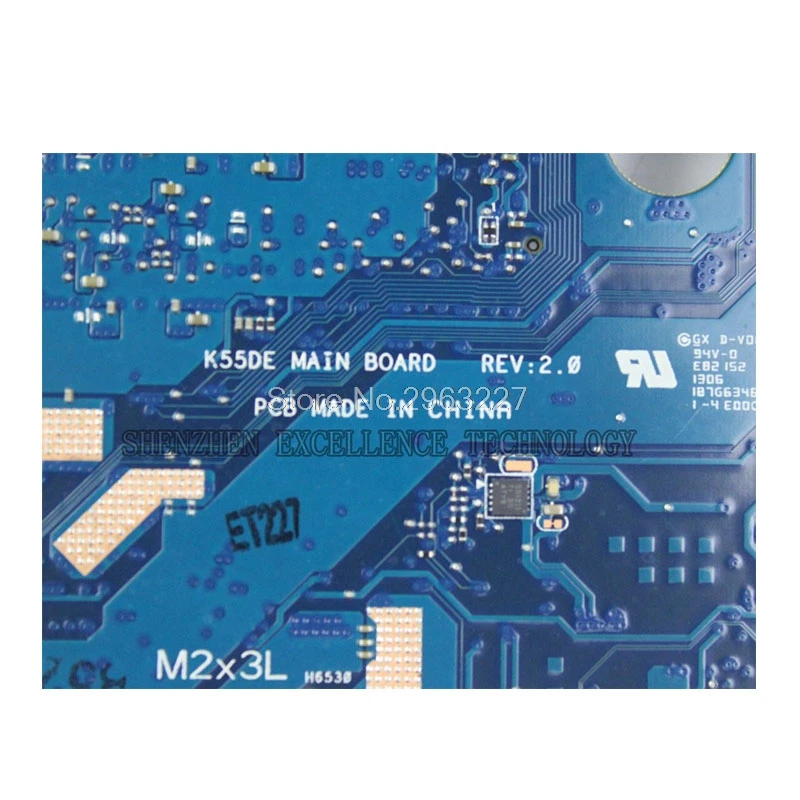 

K55N Motherboard REV2.0 For Asus K55DE K55N Laptop motherboard K55N Mainboard K55N Motherboard test 100% OK