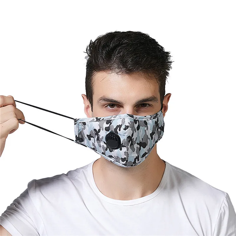 

2021 камуфляж клапан дышащие маски для взрослых моющиеся маски Анти-пыль ветрозащитные маски PM2.5 можно положить фильтр маска для Для мужчин Д...