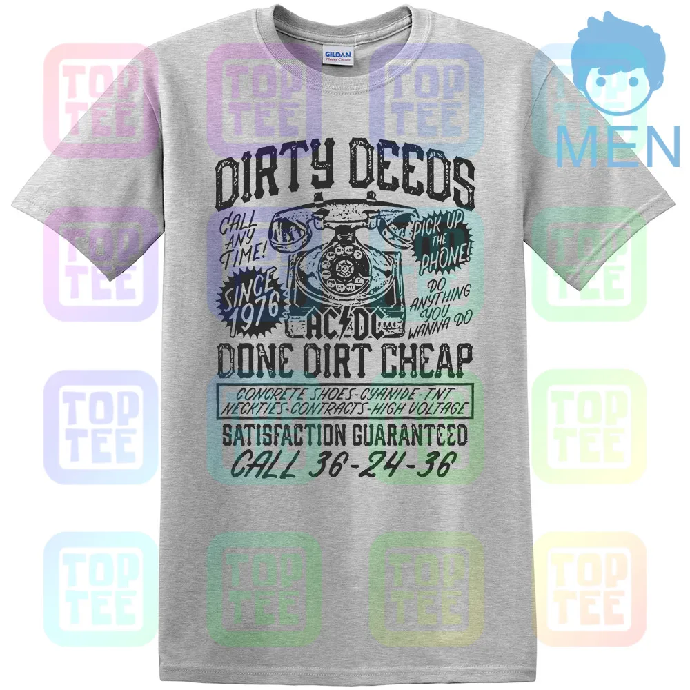 AC/DC Dirty deades Dirt дешево взрослая футболка тяжелый металл музыка - Цвет: MEN-GRAY