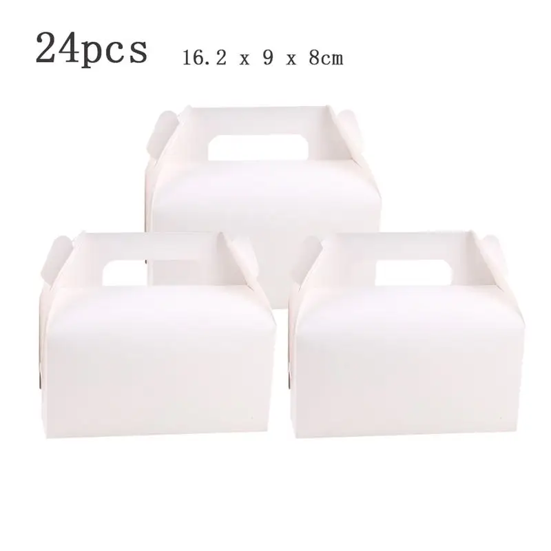 24 шт. бумажная чашка коробка для торта с ручкой Подарочная упаковка свадебная