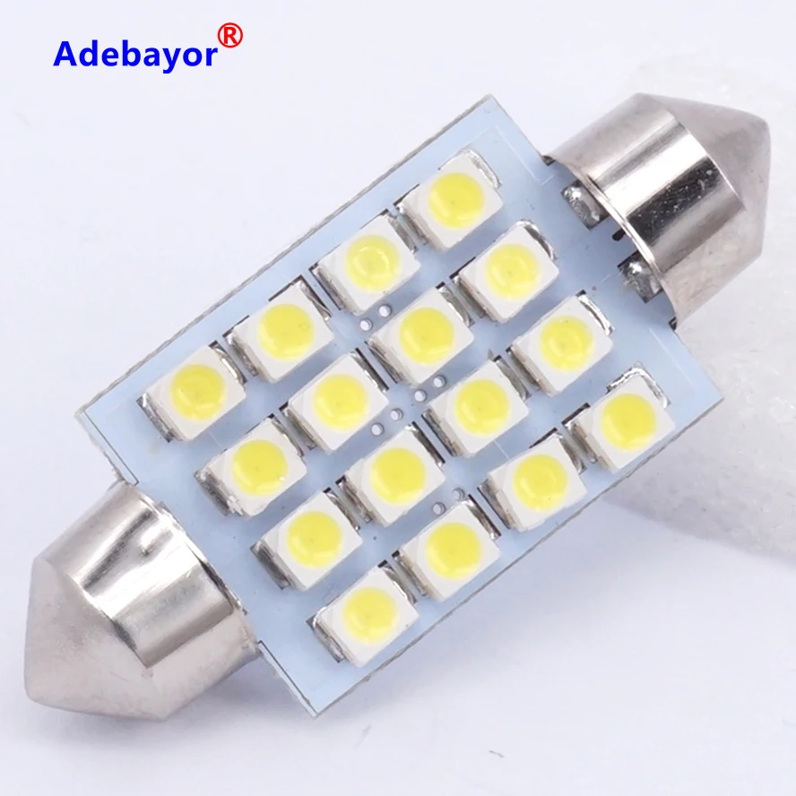 100 шт. 3528 1210 белый 16 SMD СВЕТОДИОДНЫЙ Автомобильный Купол гирлянда внутренние лампы