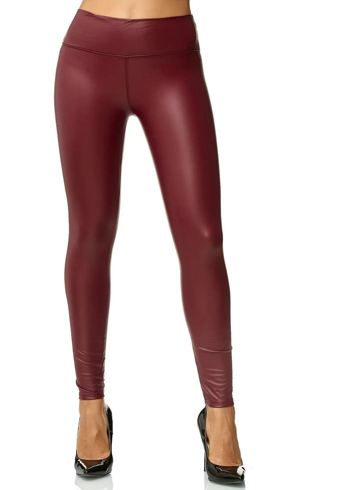 

ZOGAA 2020 New Women Leggings Metallic Leather High Waist Wet Stretch Shine Pants Slim Fit Lady Sexy Trousers Pencil Pants