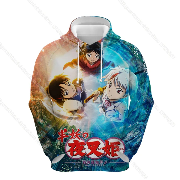 

Unisex Yasha Hime Princess Half-Demon Hoodie Autumn Winter New 3D Print Sweatshirt Harajuku Men Long-sleeved Pullover Streetwear