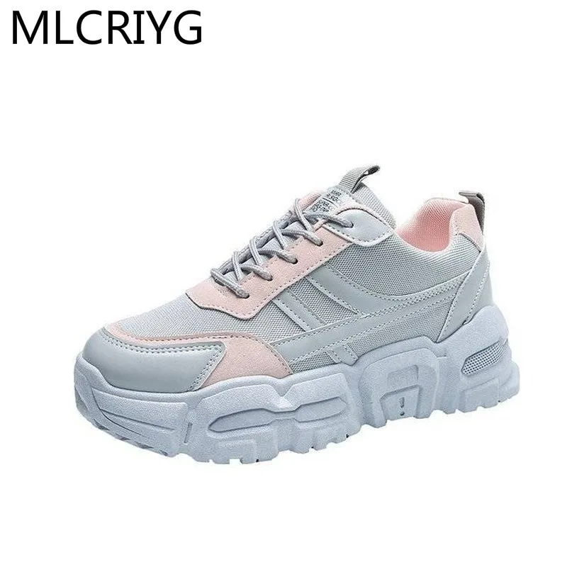 

2021 Women's Comfortable Breathable Casual Shoes Fashion Women's Shoes Lace-up Color Matching Non-slip Wear-resistant Sneakers
