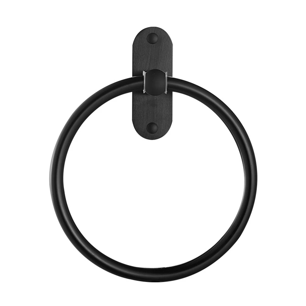 Новый 1 шт. алюминиевый черный полотенцесушитель круглое полотенце стойка