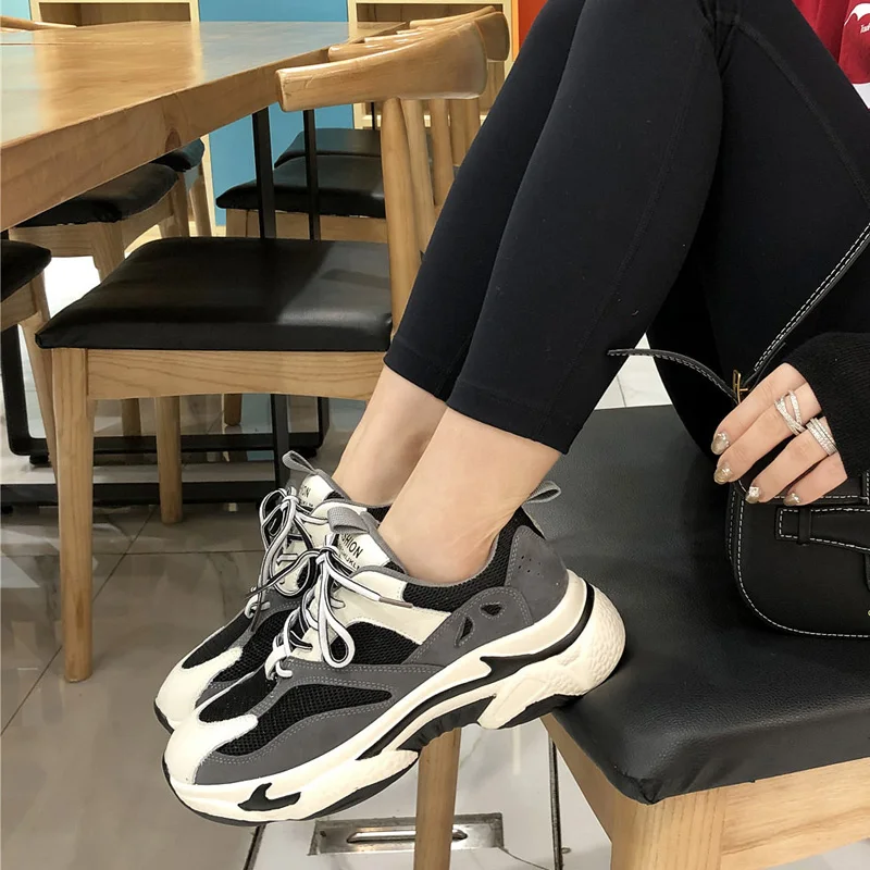 Женские замшевые кроссовки G256 повседневная сетчатая обувь на платформе с