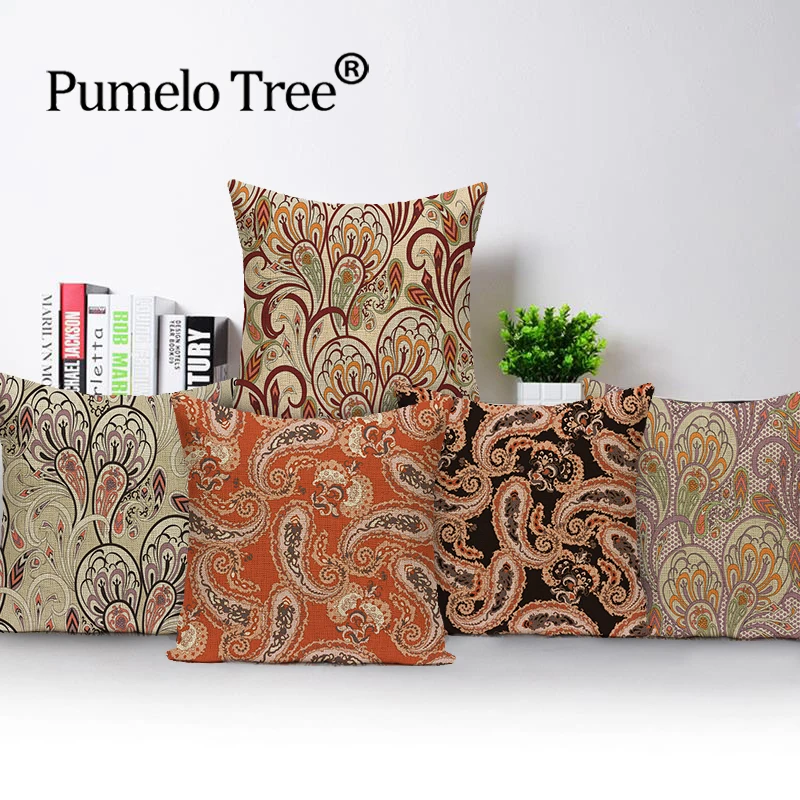 

Throw Pillow Printing Pillowcase Retro Pattern Hug Pillowcase Plant Sofa Cushion Cover Decoration Home Custom Square Pillowcase