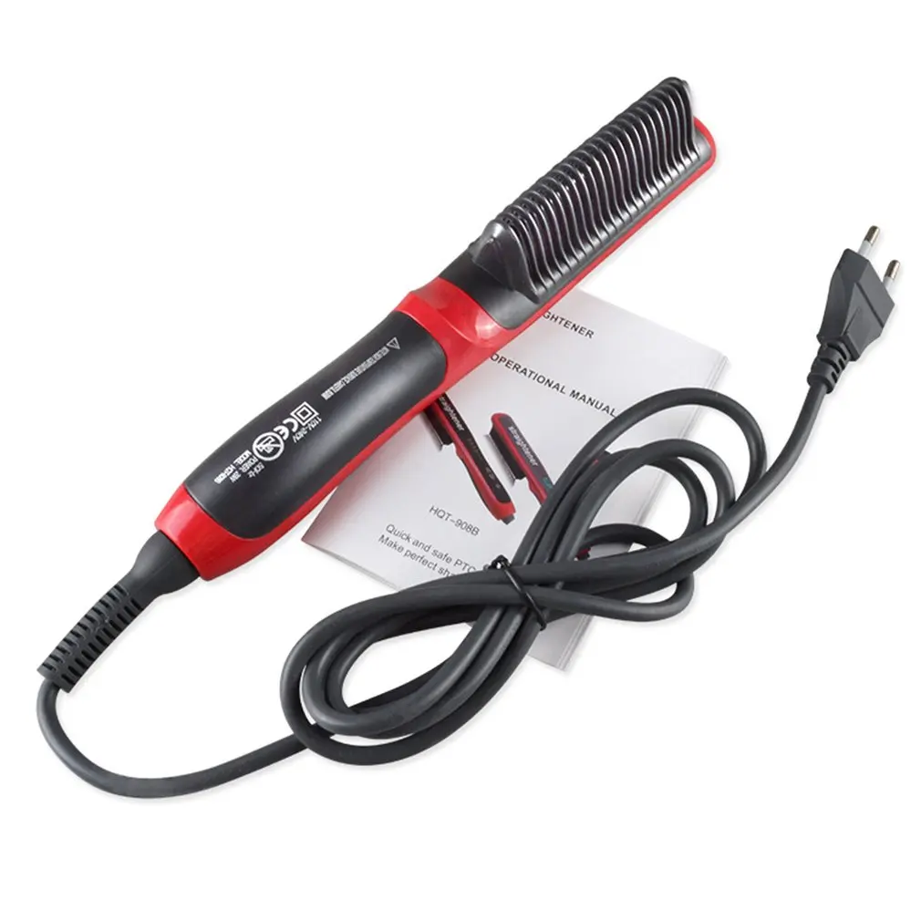 

Выпрямитель для волос HQT-908B, долговечная электрическая расческа для волос с ЖК-дисплеем, керамическая щетка для выпрямления волос с подогре...
