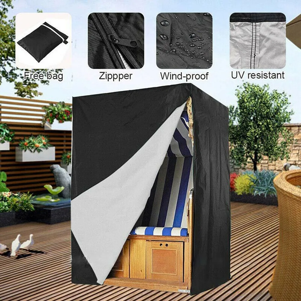 

1 Pc Beach Chair Cover 135*105*175/140cm Accessories Black Dust-proof Tool