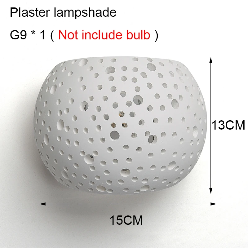 

Modern Led Wall Lamp Up and Down Nordic Wall Lights for Home Spherical Hollow Gypsum Plaster Wall Sconce Bedroom Bedside Lamp G9