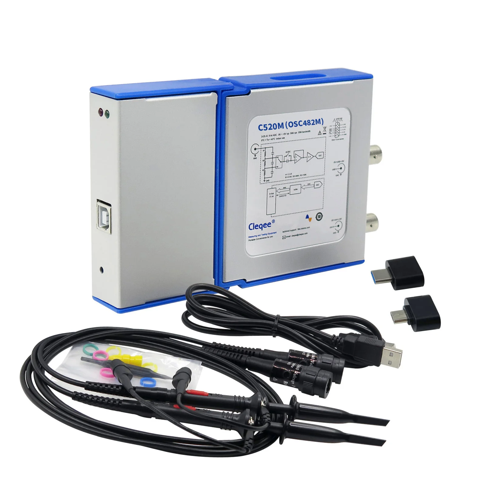 Digital Portable Oscilloscope OSC482 OSC482M PC Android USB 2.0 Virtual 2CH Bandwidth 20Mhz Sampling Data 50MSa/s | Инструменты