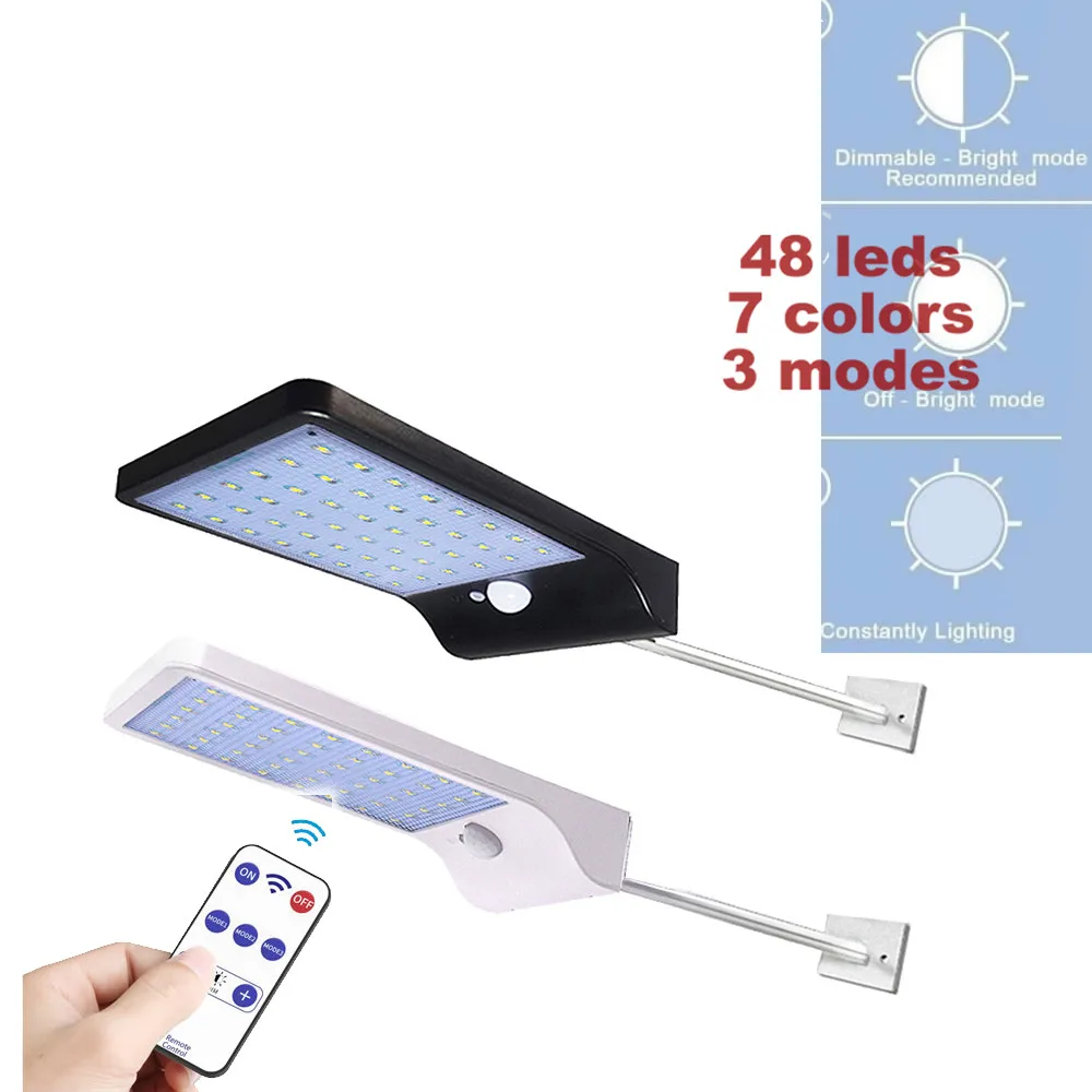 Солнечная энергия PIR датчик движения 48 Светодиодный светильник на солнечных
