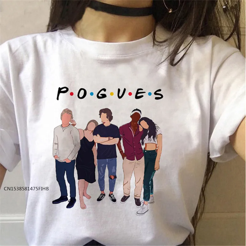 

New Fashion Pogues Friends T Shirt Women Graphic Cartoon Outer Banks TV Series Vintage T-Shirts Tops Women Premium Fabric