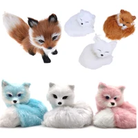 hot sale small simulation fox toy mini squatting fox model home decoration wedding birthday gift stuffed plush toys
