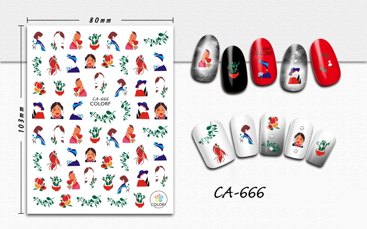 

3D Nail Sticker Flowers Grass Woman Design Stickers for Nails Manicure Sticker Decals Decoration Nail Art Sticker Accessories