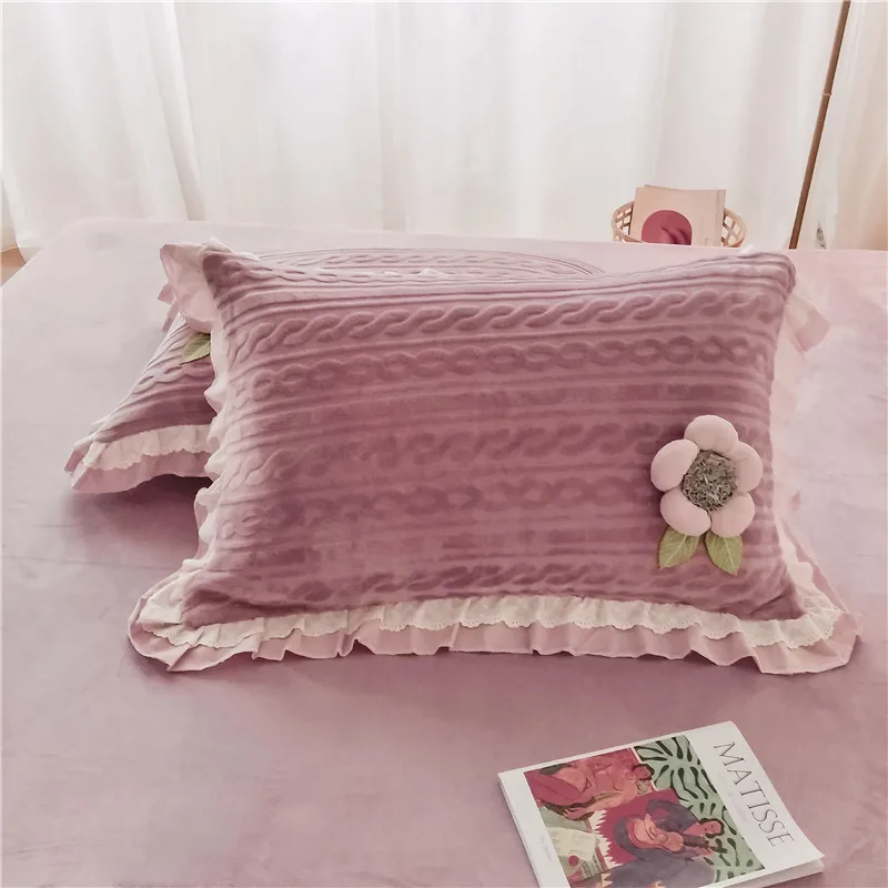 Роскошные Стерео цветы утолщаются зима теплый бархат флис фланель принцесса