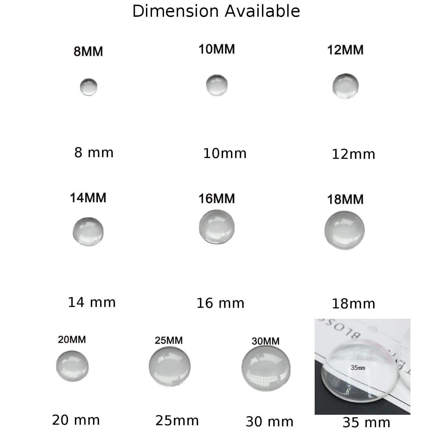 100 пакет прозрачный Стекло выпуклые кабошоны крышка фурнитурой из серии