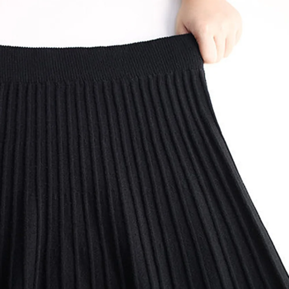 

Thickened mid-length skirt women 2020 autumn and winter new pleated skirt a-line woolen skirt lace large skirt