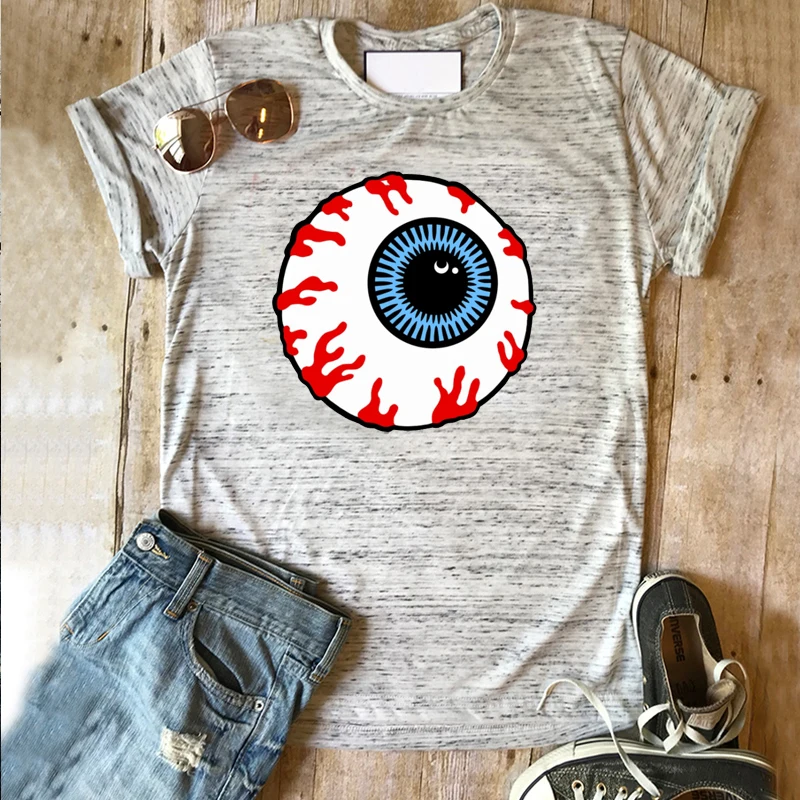 

Halloween Horror Movie Shirt Halloween Plus Fashion Clothes Eyeball Graphic Tees Fashion Tops for Women Summer Harajuku XL