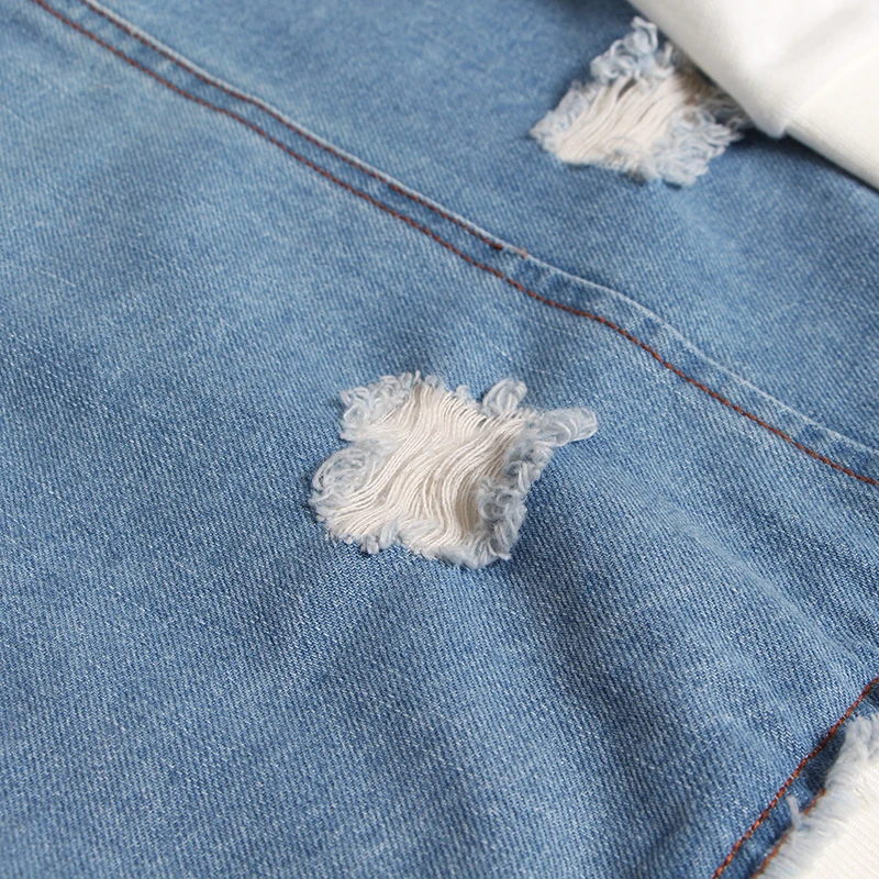 Женский джинсовый свитер с капюшоном TWOTWINSTYLE осенне-зимний длинным рукавом