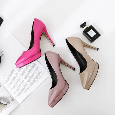 Туфли-лодочки женские на платформе 10 см высокий каблук гладиаторы пикантная