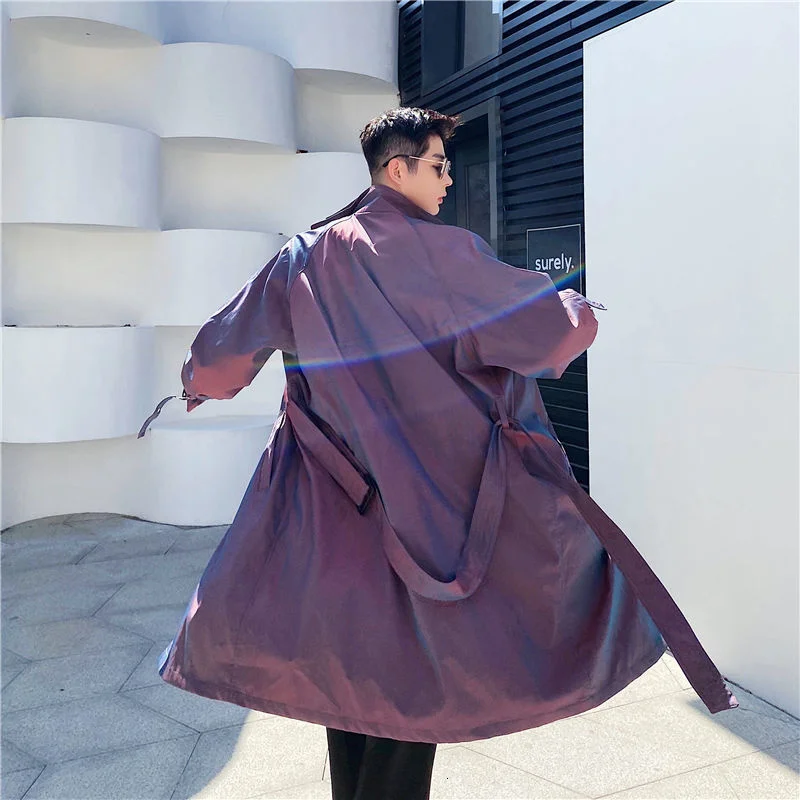 Мужская одежда Новинка осени 2021 модная двубортная мужское длинное пальто