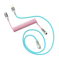mechanical keyboard data cable computer mechanical keyboard coiled aviator wire type c usb plug in spring cable