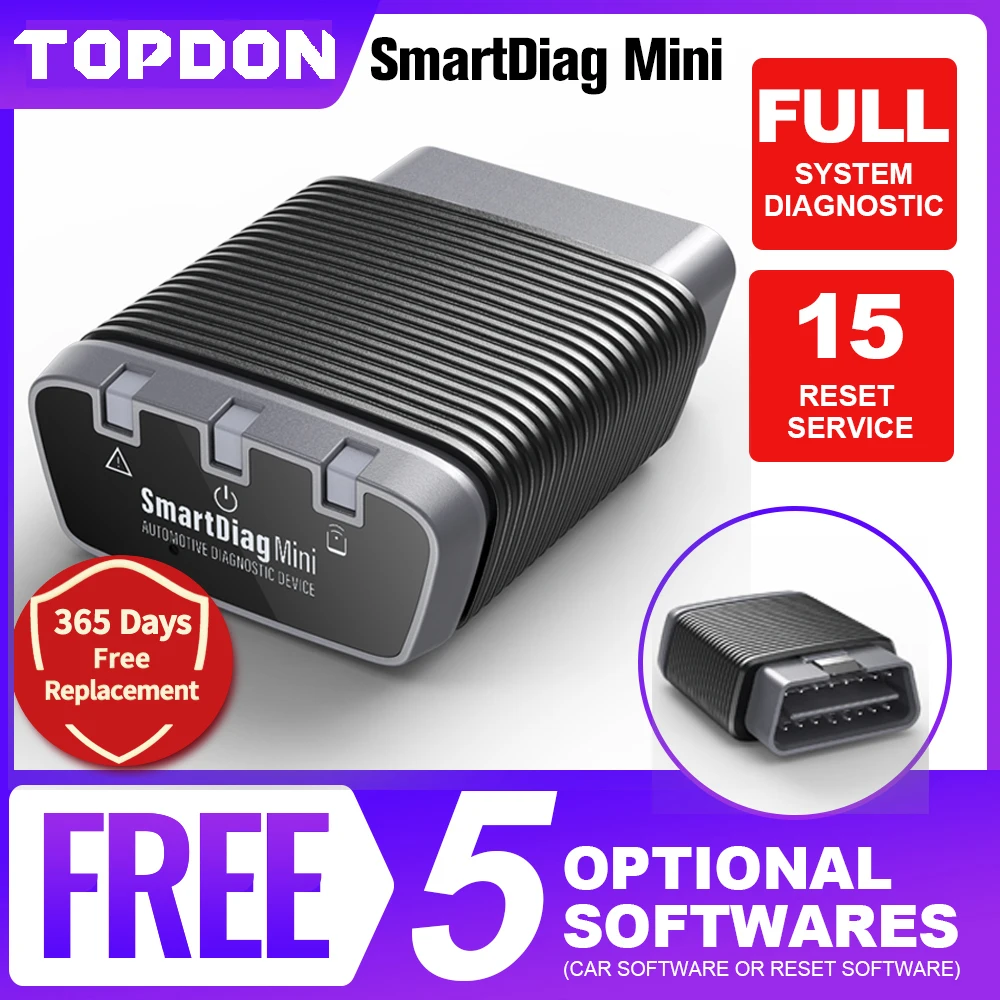 Bluetooth OBD2 сканер TOPDON Smartdiag миниатюрный полный диагностический инструмент