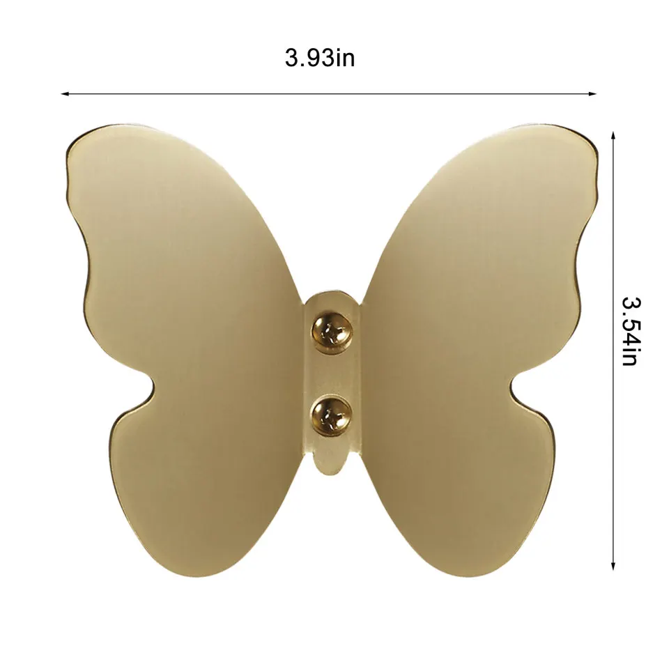 

Brass Coat Hook Light Luxury Brushed Gold Three-dimensional Butterfly Bedroom Coat Rack Decoration Porch Creative Coat Rack Home