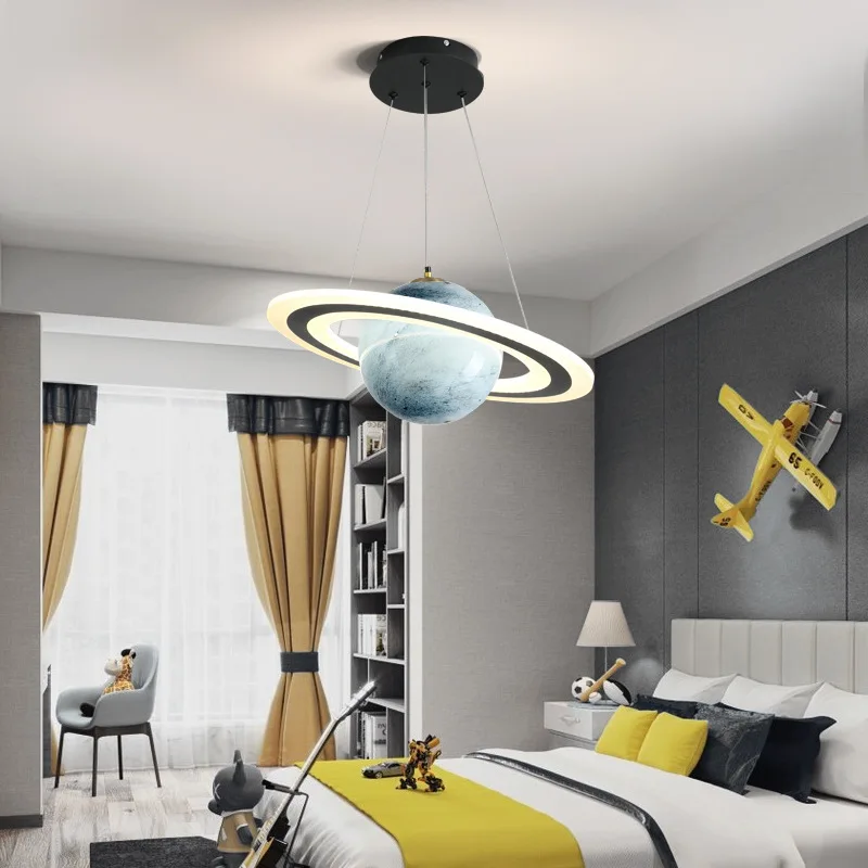 

Nordic modern ceiling earth Jupiter pendant lights, children's bedroom space Planet decorative lighting