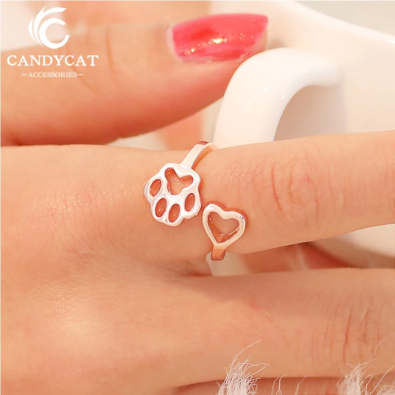 Креативное Открытое кольцо с когтями в виде собаки женское эффектное