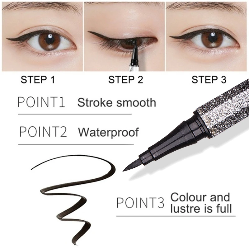 Подводка для глаз макияжа водостойкий Стойкий черный карандаш коричневая жидкая