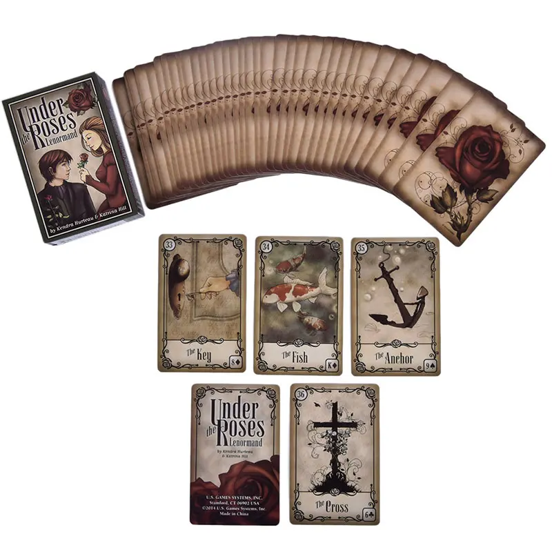 Под розами Lenormand 39 колода карт часы башня Любовь Оракл Таро 9 см × 6 см/3 54 дюйма x 2 36 |