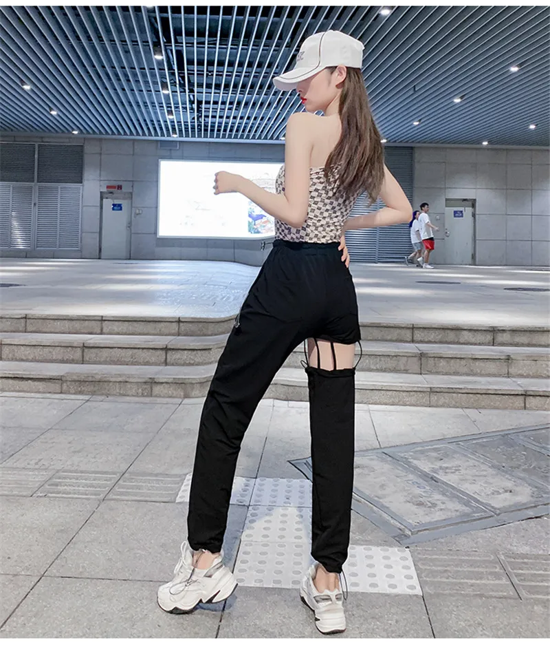 

KPOP BP JENNIE Super-short T-shirt Oblique Shoulder Sexy Women Clothes Summer Clothing Dancing outfit Jazz dance costumes Y202