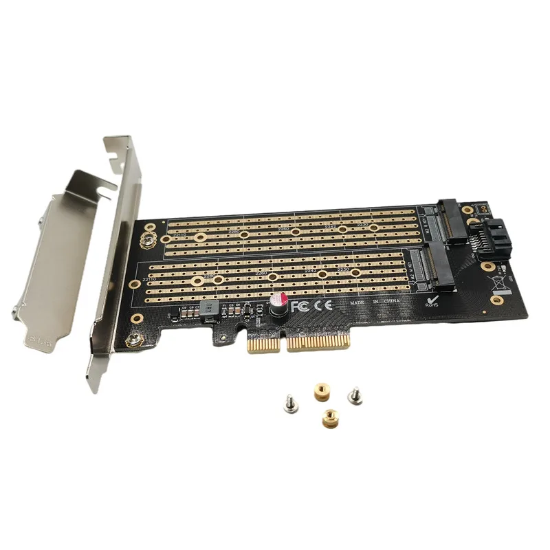 M.2 к PCIe NVMe и SATA SSD Dual M Key и/или B адаптер карта 2242 2260 2280 M2 Drive настольному PCI E x4